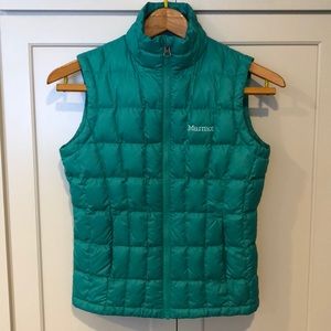 Marmot green quilted vest. Girls medium. Women xs